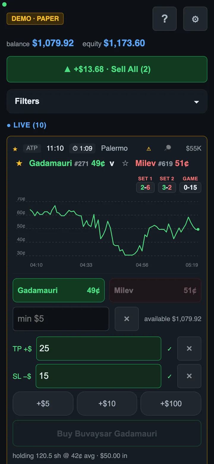 The live board on a phone